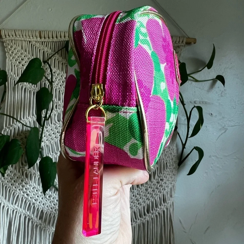 Lilly Pulitzer x Estée Lauder Pink Makeup Bag Cosmetic Travel Pouch Toiletry